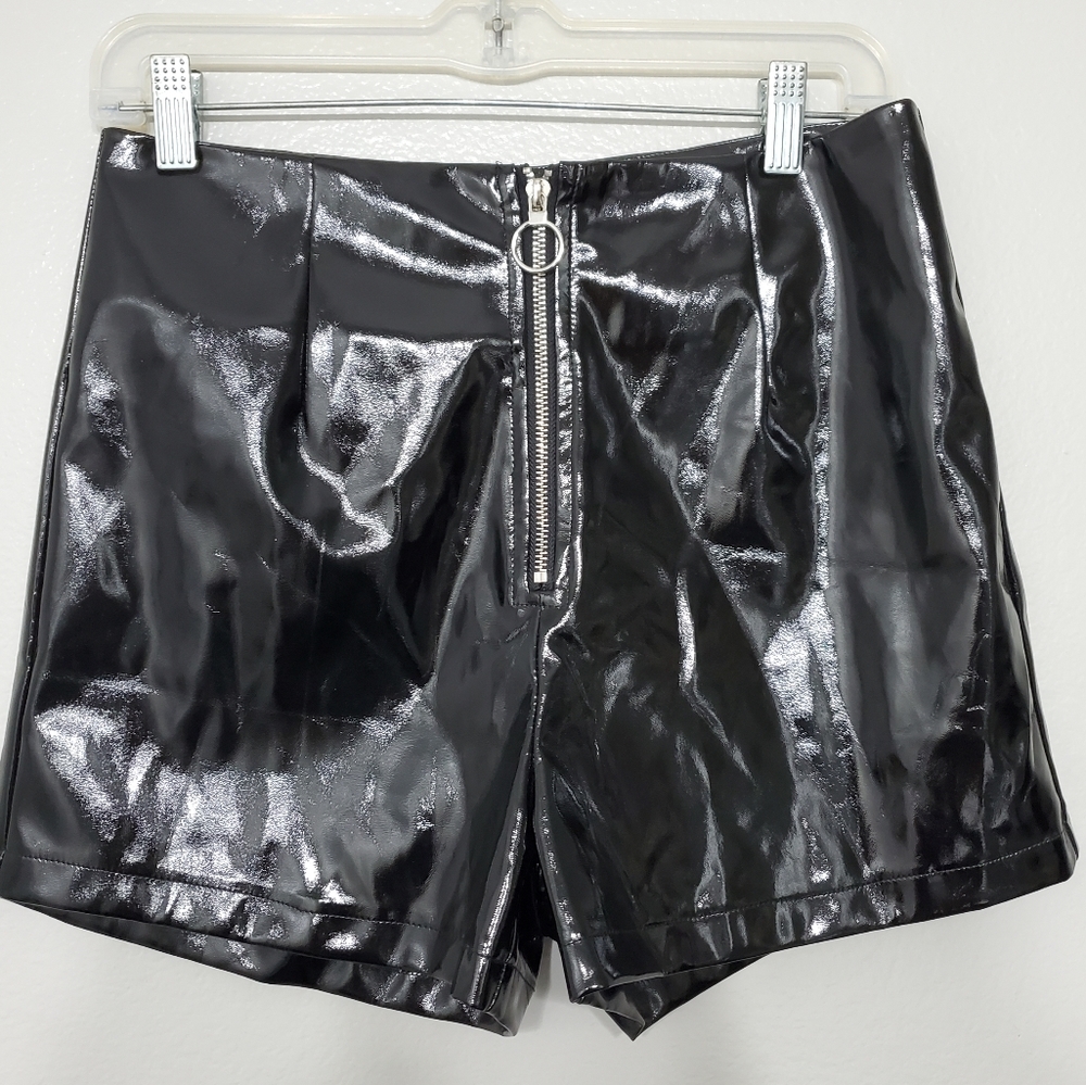 NUDE Punk Goth Patent Shorts